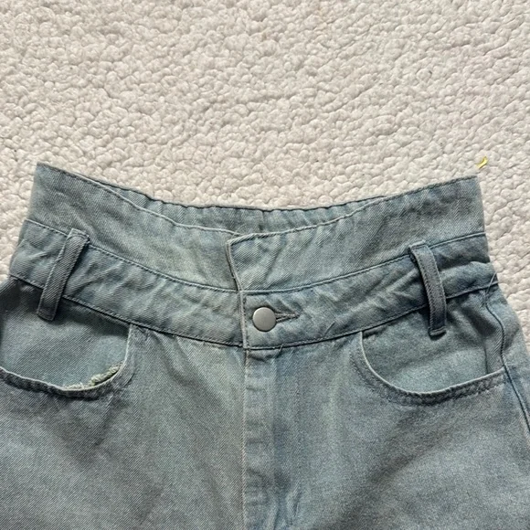 Altar'd State High Waist Blue Denim Shorts - Picture 6 of 6